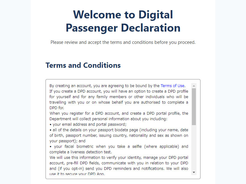 デジタル乗客宣言(DPD, Digital Passenger Declaration)の詳細情報 ~ 提出と入力方法