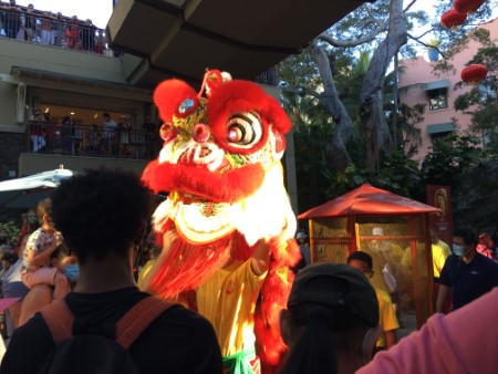 ハワイの春節（旧正月）のライオンダンス