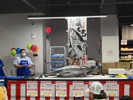 ハワイ　「本マグロ解体ショー」