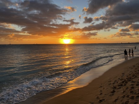 ハワイ　「ワイキキビーチ夕散歩」