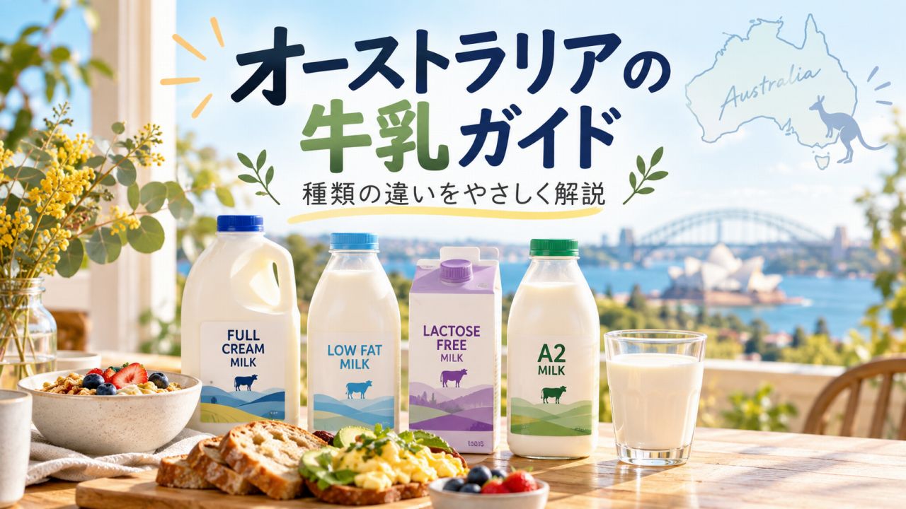 オーストラリアの牛乳は種類が多い?Full Cream・Lite・A2などを解説