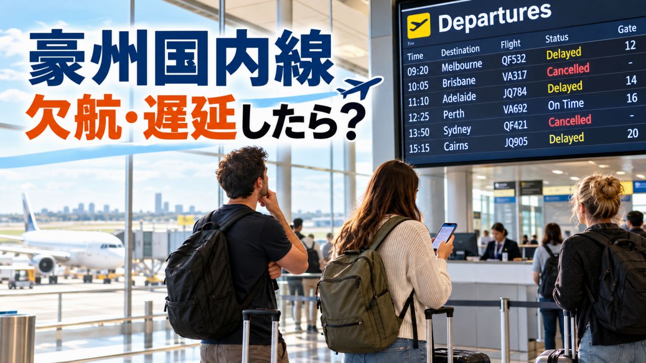 オーストラリア国内線が欠航・遅延したら?返金・振替・ホテル代を解説