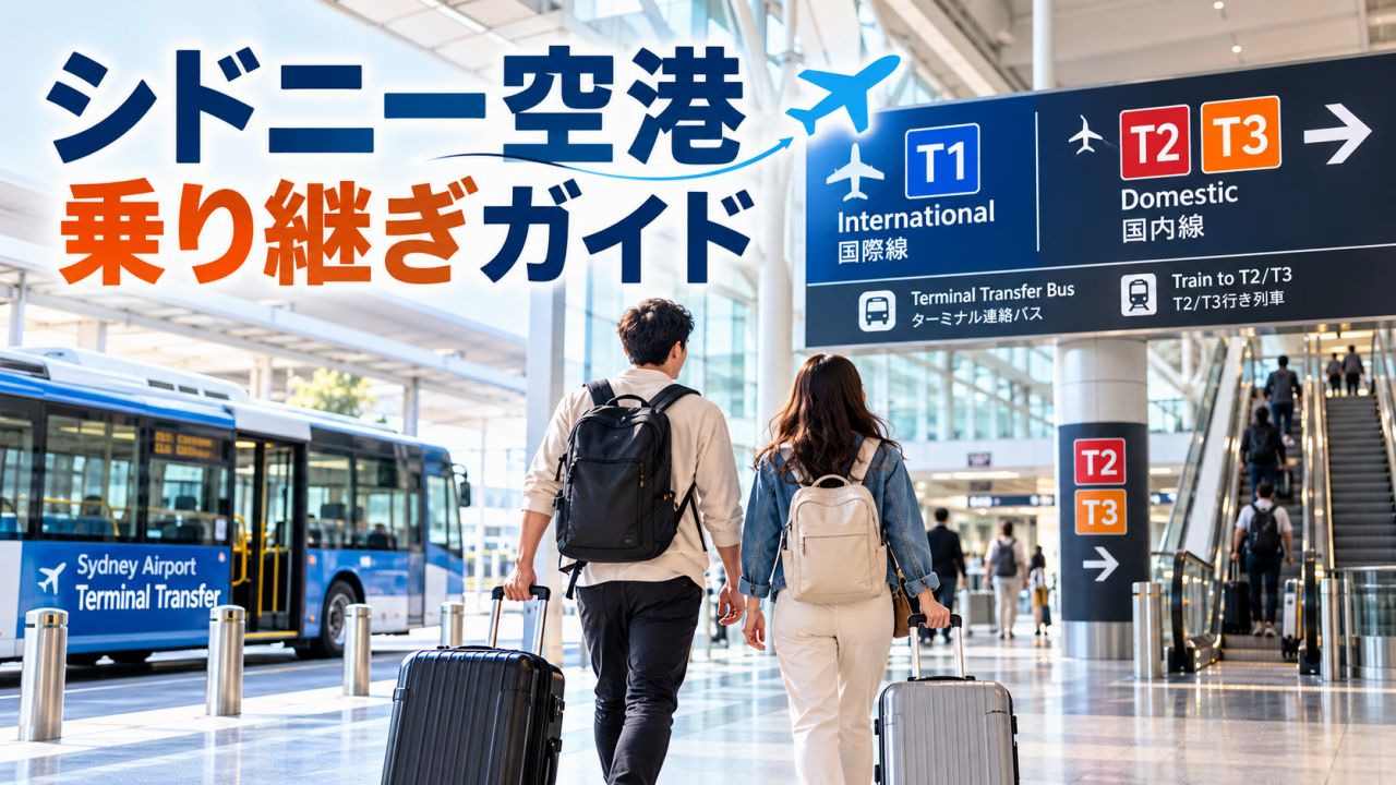 シドニー空港の国際線⇔国内線乗り継ぎ完全ガイド|T1・T2・T3の移動方法