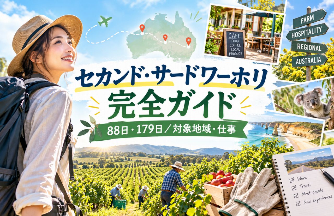 オーストラリアのセカンド・サードワーホリ完全ガイド｜88日・179日の数え方と対象地域・仕事