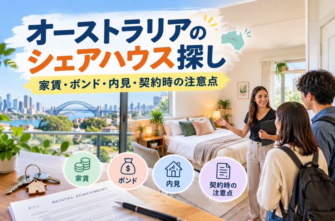オーストラリアのシェアハウスの探し方|家賃・ボンド・内見・契約時の注意点を解説