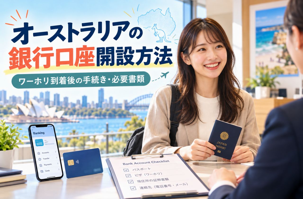 オーストラリアの銀行口座の開設方法|ワーホリ到着後の手続き・必要書類・主要4銀行を比較