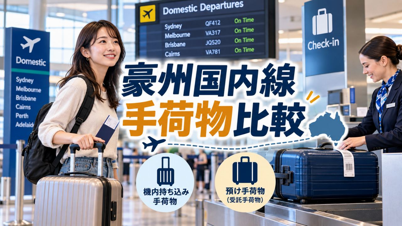 オーストラリア国内線の手荷物比較|機内持込・預け荷物・超過料金